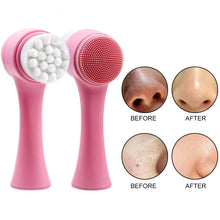 Load image into Gallery viewer, Double-sided Silicone Skin Care Tool Facial Cleanser Brush Face Cleaning Vibration Facial Massage Washing Product TSLM1