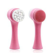 Load image into Gallery viewer, Double-sided Silicone Skin Care Tool Facial Cleanser Brush Face Cleaning Vibration Facial Massage Washing Product TSLM1
