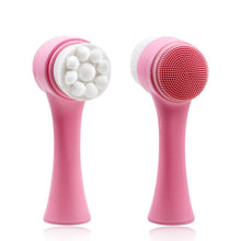 Load image into Gallery viewer, Double-sided Silicone Skin Care Tool Facial Cleanser Brush Face Cleaning Vibration Facial Massage Washing Product TSLM1
